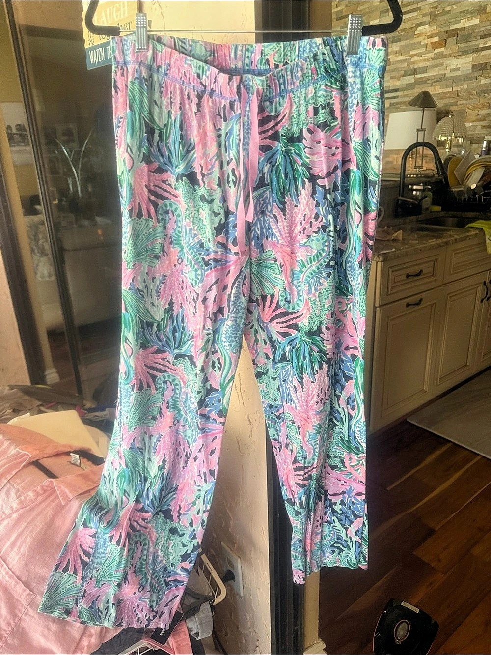 Lilly Pulitzer 31" Lysandra Pajama Pant Pink & Green
